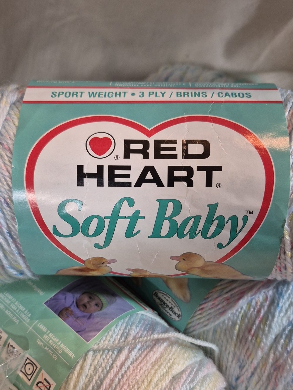 x4 Red Heart Soft Baby Yarn RETIRED •          #3 Weight/Sport Weight